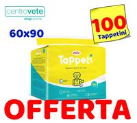 100 TAPPETINI ASSORBENTI PER CANI 60x60cm CUCCIOLI TRAVERSE PANNOLINI CANE BASIC