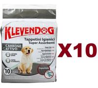 100 TAPPETINI IGIENICI ASSORBENTI PER ANIMALI KLEVENDOG 60X60 CM CARBONE ATTIVO