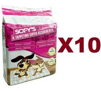 100 TAPPETINI IGIENICI ASSORBENTI PER ANIMALI SOFY'S 60X60 CM TAPPETINO