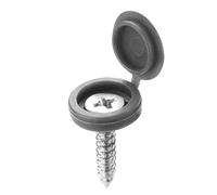 100 Tappi a Vite, 5mm Tappi a Vite in Plastica, Tappi Ripiegabili con Cerniera, Coperchi con Rondelle a Scatto, Capottine Ribaltabili per Coprire le Teste delle Viti, Cappucci (Grigio scuro)