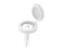 100 Tappi a Vite, 5mm Tappi a Vite in Plastica, Tappi Ripiegabili con Cerniera, Coperchi con Rondelle a Scatto, Capottine Ribaltabili per Coprire le Teste delle Viti, Cappucci (Bianco)