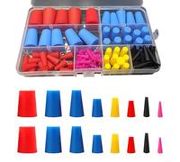 100 tappi conici in silicone per chiusura fori in laboratori, edilizia e ingegneria meccanica