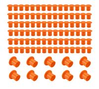 100 tappi di sicurezza in plastica per tondini di ferro a forma di fungo, per 3-7 persone, colore arancione, 2,36 x 2,17 pollici