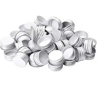 100 tappi filettati in alluminio di alta qualità, piccoli tappi a vite con bordo arrotolato, per bottiglie di vetro borosilicato (24 mm, argento)