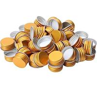 100 tappi filettati in alluminio, piccoli, di ricambio, antiruggine, per piccole bottiglie di vetro (oro, 24 mm)