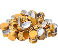 100 tappi filettati in alluminio, tappi a vite con bordo arrotolato, per bottiglie di vetro borosilicato (28 mm, oro)