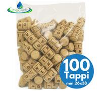 100 TAPPI IN SUGHERO AGGLOMERATO TAPPO PER IMBOTTIGLIAMENTO VINO mm 26x38