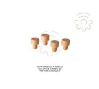 100 Tappi sintetici a fungo mm 29x19 gambo 20 per bottiglie vino e distillati