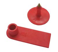 100 targhette per orecchie vuote, in plastica, per animali, bestiame, bestiame, bestiame, capre, pecore, maiali, mucche, bovini, vitelli, animali da fattoria, colore rosso