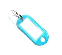 100 targhette portachiavi da viaggio, in plastica, 5 x 2,2 cm, con portachiavi, per identificare chiavi o altri piccoli oggetti (azzurro)