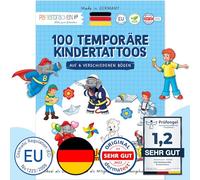 100 tatuaggi da attaccare - tatuaggi per bambini rispettosi della pelle Benjamin Blümchen - disegni adatti ai bambini - come regalo di compleanno o idea regalo - vegan.