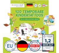 100 tatuaggi da attaccare - tatuaggi per bambini rispettosi della pelle Bibi Blocksberg - disegni per bambini - come regalo di compleanno o idea regalo - vegan