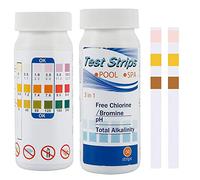 100 tester per piscina, tester per pH 3 in 1, strisce reattive per acqua della piscina, tester spa, kit test acqua potabile per pH, senza cloro/bromo, alcalinità totale