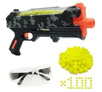 100 tondi Blaster Gun con occhiali protettivi per ragazzi e ragazze Compatibile con freccette Nerf Hyper Rounds, facile ricarica, può contenere fino a 50 giri