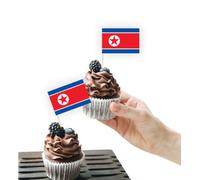 100 topper per torta con bandiera della Corea del Nord, supporto per cupcake coreano per decorazioni per feste