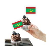 100 topper per torta con bandiera della Mauritania, supporto per cupcake della Mauritania per decorazioni per feste