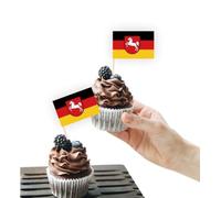 100 topper per torte con bandiera della Bassa Sassonia, supporto per cupcake per decorazioni per feste