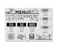 100 tovagliette con motivo menu I DIN A3 quadrato I tovaglietta di carta in grigio nero, design vintage I tovaglietta monouso I dv122
