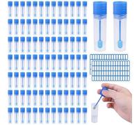 100 tubi per campionamento di feci con cucchiaio e etichetta adesiva, 15 ml, campionamento di feci per cani e gatti, tubo per ispezione per animali domestici