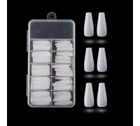 100 unghie lunghe lucide a pressione, a pressione, in acrilico, per donne e ragazze, ideali per feste e balli