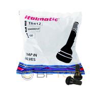 100 Valvole tubeless gomma TR412 corte per cerchi in lega e ferro valvola auto