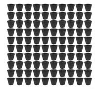 100 vasi per piante da giardino in plastica con base ventilata e supporto per il drenaggio per l'uso nell'avviamento e nella cura delle piante (5 x 5 cm)