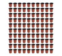 100 vasi rotondi in plastica per la propagazione delle piante grasse e lo sviluppo di piante da vivaio, con base drenante (100)