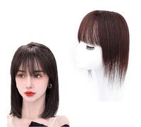 100% Veri Capelli Umani Toppers for Donne Parrucchino con Base in Seta 13 * 13 Cm Parrucchino for Capelli con Frangia for Capelli Diradati, Extensions for I Capelli for Capelli Grigi (Color : Dark Br