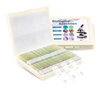 100 vetrini per microscopio per bambini e adulti - batteri, funghi, tessuti umani, mitosi, piante, insetti, campioni di cellule animali per laboratorio di scienze biologiche studio domestico