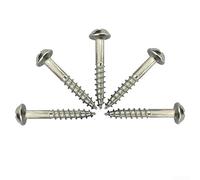 100 viti autofilettanti per lavorazione del legno per fori tascabili, in acciaio inox con protezione zincata per una maggiore durata (ST4-27)