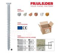 100 VITI CALCESTRUZZO CEMENTO TESTA PIANA SVASATA AUTOPERFORANTI 7,5 x 100 TORX