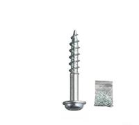 100 viti con foro tascabile, filettatura grossa, autofilettanti, per la lavorazione del legno, in acciaio temprato zincato, colore argento, 20 mm/25 mm/38 mm (25 mm)