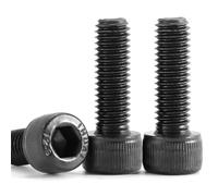 100 viti M3x10, coperchio cilindro Viti M3, cilindro con esagono incassato m3x10, viti a testa piatta (nere).