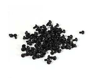 100 viti per bulloni, in nylon, M3, viti a dado, bullone a testa rotonda, crociforme cilindriche in nylon, 5 mm (nero)