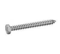 100 viti per lamiera a testa esagonale con punta, 6,3 x 60, in acciaio inox A2 DIN 7976 C