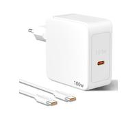 100 W Caricatore USB C PD GAN Ricarica Rapida Spina USB C con Cavo Tipo C 100 W per MacBook Pro/Air, DELL XPS 15, Huawei,Phone 15/14/13, Pad Pro, Galaxy S23/S22 e altri dispositivi di tipo C