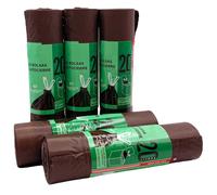 100 WELLHOME Classic Bag Sacchetti per immondizia in polietilene 45x55 Cm 20l Marrone