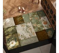100 x 120 cm Tappeto Orientali Per Ingresso, Zerbino Lavabile Per Interno, Retro Antiscivolo, Resistente Alle Macchie, Tappeti Floreale A Pelo Corto Per Soggiorno, Camera Da Letto, Sala Da Pranzo
