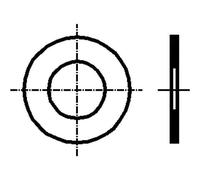 100 x 1225537 rondella rotonda M8 D = 14 mm h = 0,2 mm acciaio DIN: 988 BN: 1...