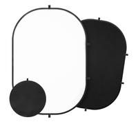 100 x 150 cm sfondo per fotografia, schermo bianco su entrambi i lati e schermo nero, sfondo pieghevole e reversibile 2 in 1 per fotografia, video di YouTube e live streaming