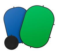 100 x 150 cm, sfondo verde per fotografia, schermo verde su entrambi i lati e schermo blu, sfondo pieghevole e reversibile 2 in 1 per fotografia, video di YouTube e live streaming