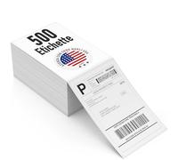 100 x 150 mm (4x6) Etichette di spedizione termiche fanfold, 500 etichette, termico diretto autoadesive, perforate strappo facile, compatibili con stampanti Zebra Rollo MUNBYN TSC, DPD DHL UPS FedEx