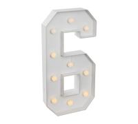 100 x 48 cm, 6 numeri luminosi, cartoncino KT, lettere luminose, numero grande con lampadine a incandescenza, numeri bianchi con 10 lampadine a LED per 6° compleanno, grande cornice a mosaico con