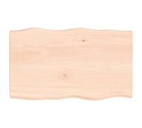 100 x 60 cm Solid Oak Tabletop, Raw Edged, Versatile Replacement for Kitchen Center Table, Dining Table, Desk Top, Rustic Style for Home & Office