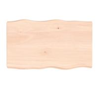 100 x 60 x 6 cm Solid Oak Tabletop, Raw Edges, Kitchen Dining Replacement Table, Versatile Desk Surface, Perfect for Centerpiece, Rustic Decor, Durable Wood