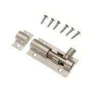 100 X Alluminio Spazzolato Bagno Porta Bullone Slide Fermo Cattura 5.1cm 50mm