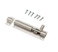 100 X Alluminio Spazzolato Bagno Porta Bullone Slide Fermo Cattura 7.6cm 75mm