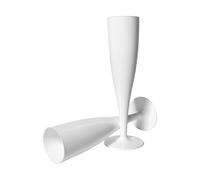 100 x Bianco Prosecco Scanalature 175ml Champagne Occhiali Biodegradable Plastic