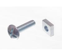100 X Bulloni Da Tetto E Dadi Quadrati ZP Zincati M6 X 25 | Onestopdiy Nuovo