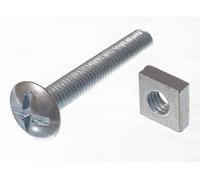 100 X Bulloni Da Tetto E Dadi Quadrati ZP Zincati M6 X 40 | Onestopdiy Nuovo